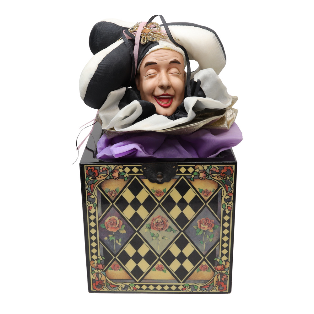 1986 Enesco Faith Wick Scaramouche Musical Jack In The Box Limited Edition